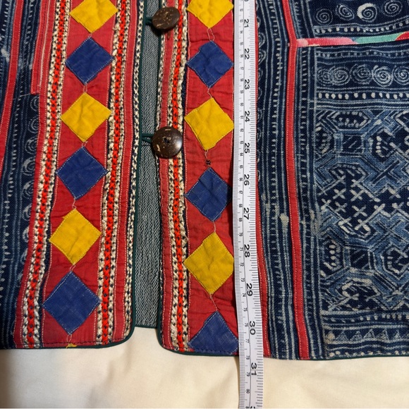 Vintage Hmong Handmade Indigo Embroidered Jacket/One of a Kind! Reversible! - Picture 10 of 16